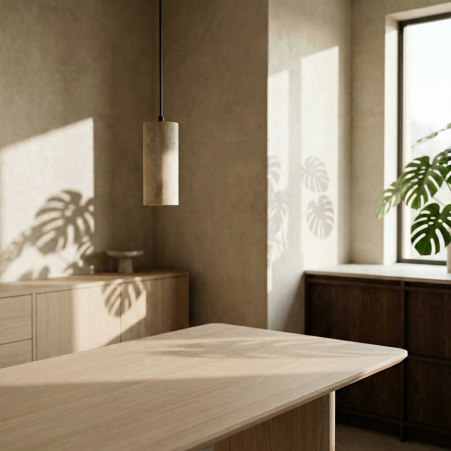 Travertin Hanglamp Moss - Japandi Design