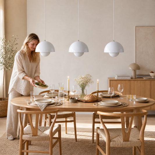 Witte Koepelvormige Hanglamp Vinstra - Scandi Design