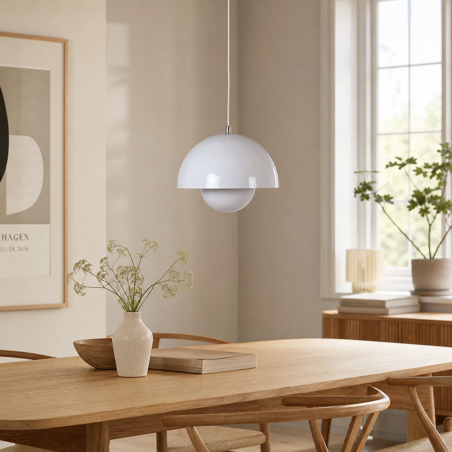 Witte Koepelvormige Hanglamp Vinstra - Scandi Design