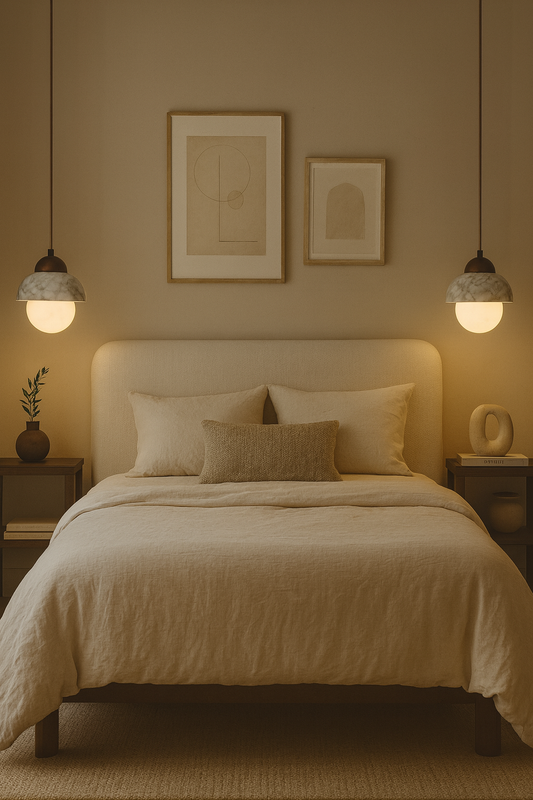 Bolvormige Marmeren Hanglamp Trondheim - Japandi Design