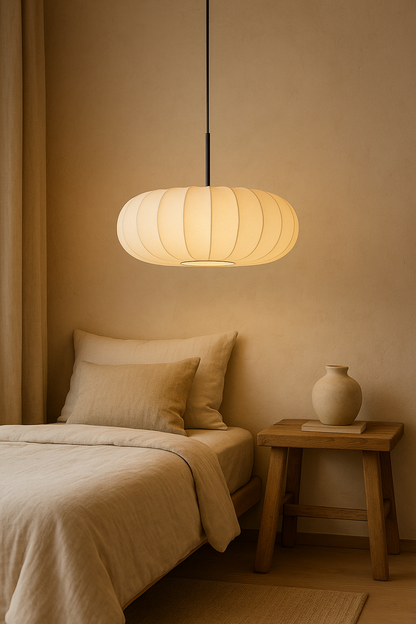 Witte Ovalen Hanglamp Tromso - Japandi Design