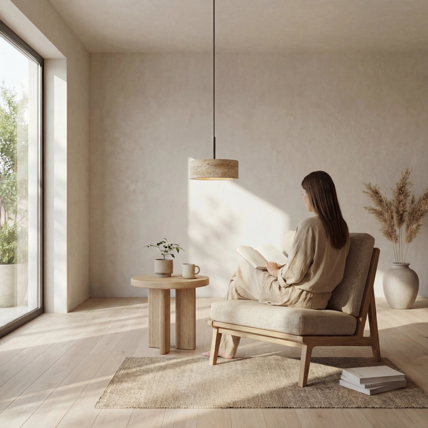 Travertin Hanglamp Senja - Japandi Design