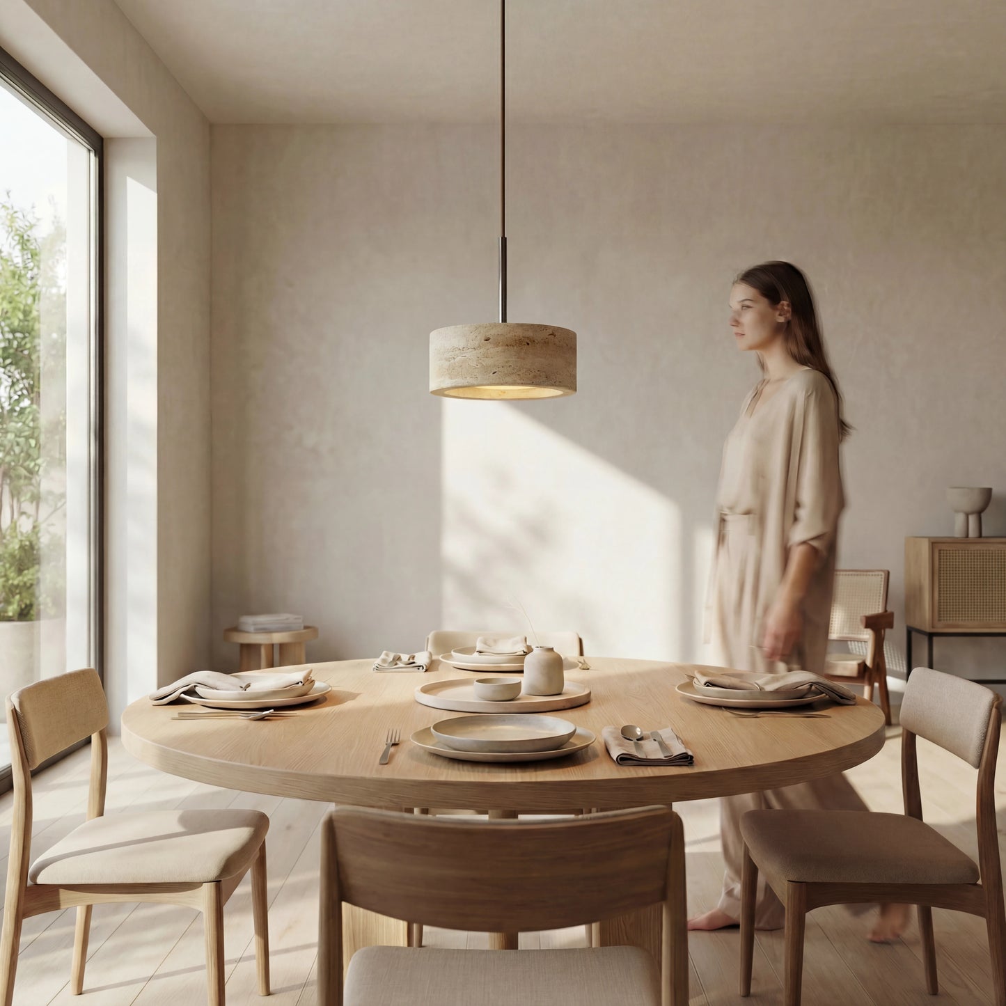 Travertin Hanglamp Senja - Japandi Design