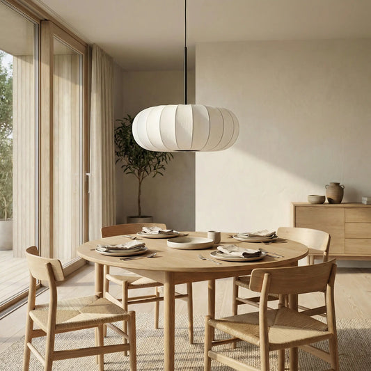 Witte Ovalen Hanglamp Tromso - Japandi Design