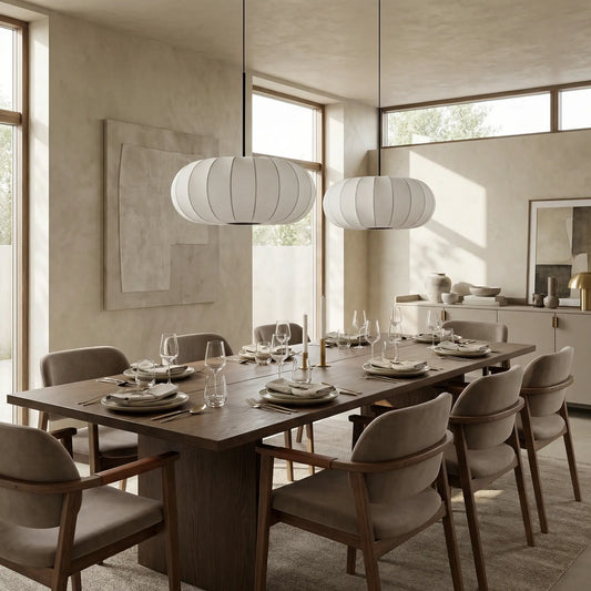 Witte Ovalen Hanglamp Tromso - Japandi Design